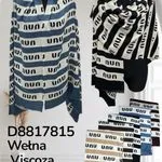 Szalik Damski Wełna i Wiskoza w Pasy - Mix Kolorów 12 szt.
