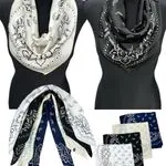 SZALIK DAMSKI apaszka satynowa wzór bandana paisley C007.655