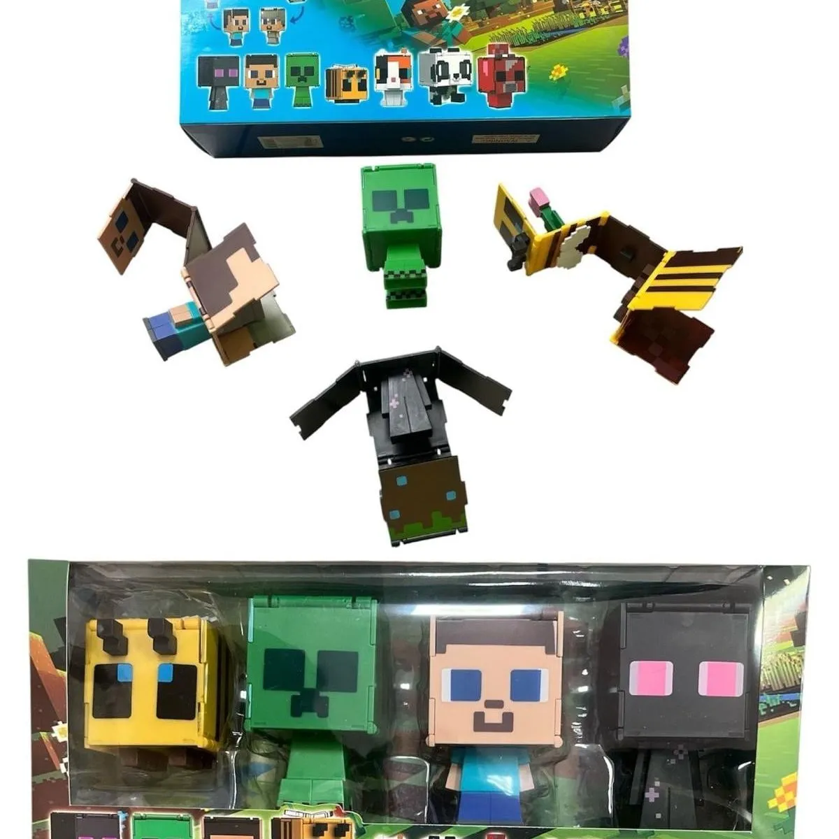Zabawki Minecraft - Zestaw 4 Figurek Składane Kostki Transformujące