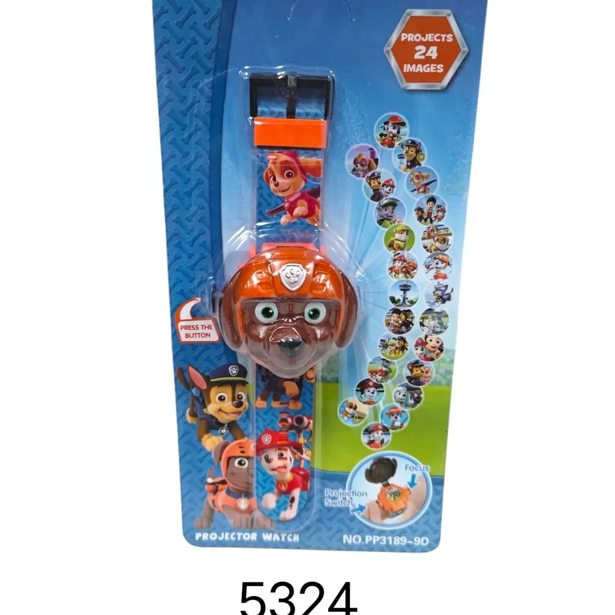 Zegarek Psi Patrol z projektorem 24 obrazy Zuma, 12 sztuk