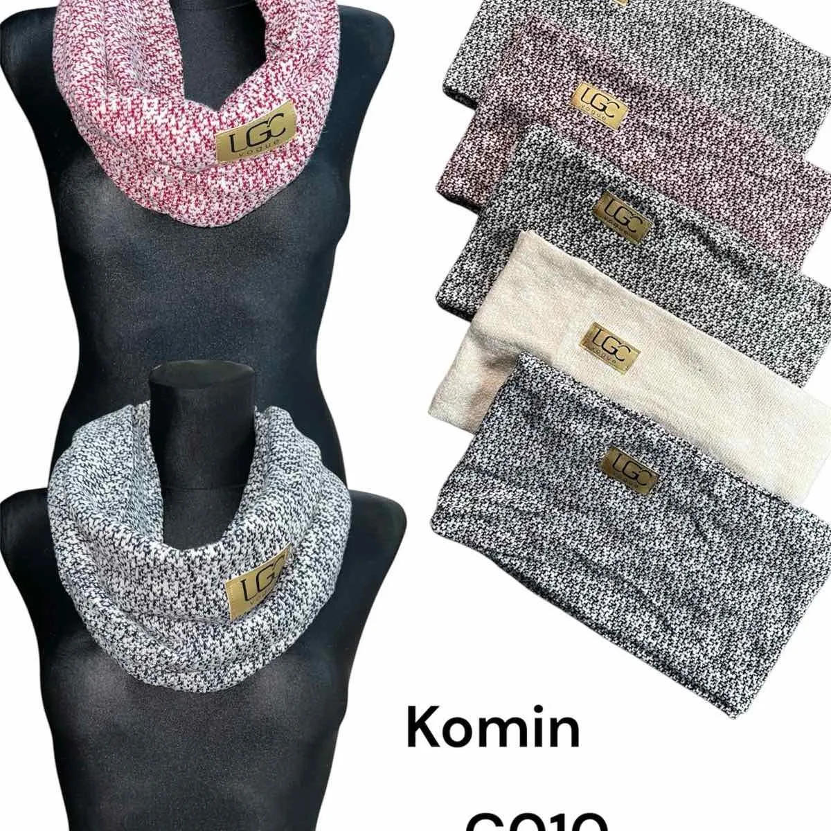 Szalik damski komin dzianinowy LGC Vogue mix kolorów C010