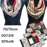Szalik damski apaszka 70x70cm 30% jedwab wzór łańcuchy