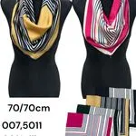 Szalik damski apaszka 70x70cm 30% jedwab 70% wiskoza paski mix
