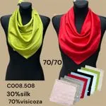 Szalik damski apaszka 70x70cm 30% jedwab 70% wiskoza wzór tłoczony