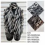 Szaliki damskie zebry 50% bawełna 50% wiskoza K25