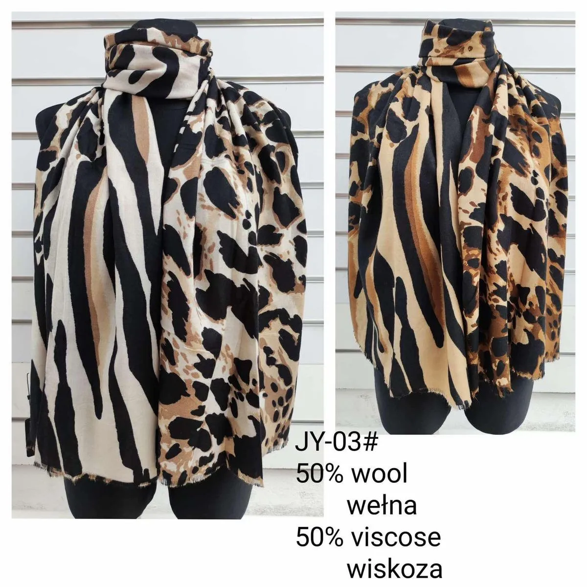 Szaliki damskie JY-03# 50% wełna 50% wiskoza