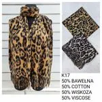 Szaliki damskie w panterkę 50% bawelna 50% wiskozą K17