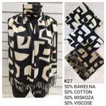 Szaliki damskie wzorzyste 50% bwełna 50% wiskoza K27