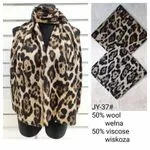 Szal damski JY-37 wzór leopard 50% wełna 50% wiskoza