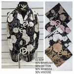 Szaliki damskie CL-02 wzór Chanel 50% bawełna 50% wiskoza