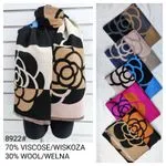 Szaliki damskie 70% wiskoza 30% wełna wzór kwiatowy