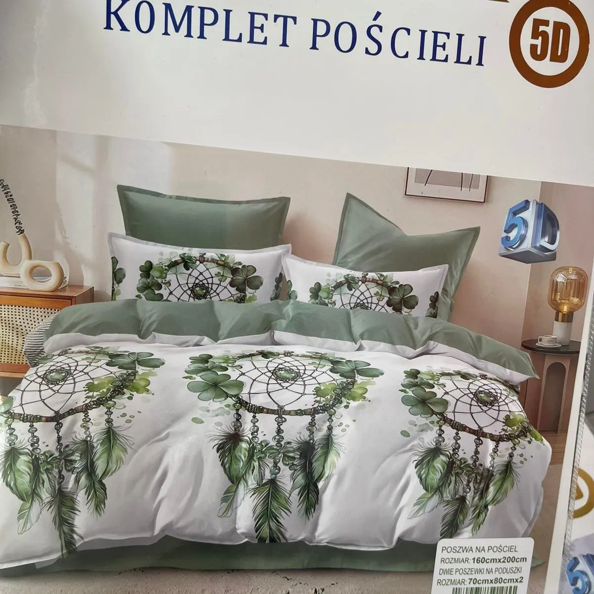 Komplet Pościeli Rui Bang 5D 160/200 Zielony