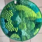 Dywaniki okrągłe 90x90cm zielone motyw roślinny