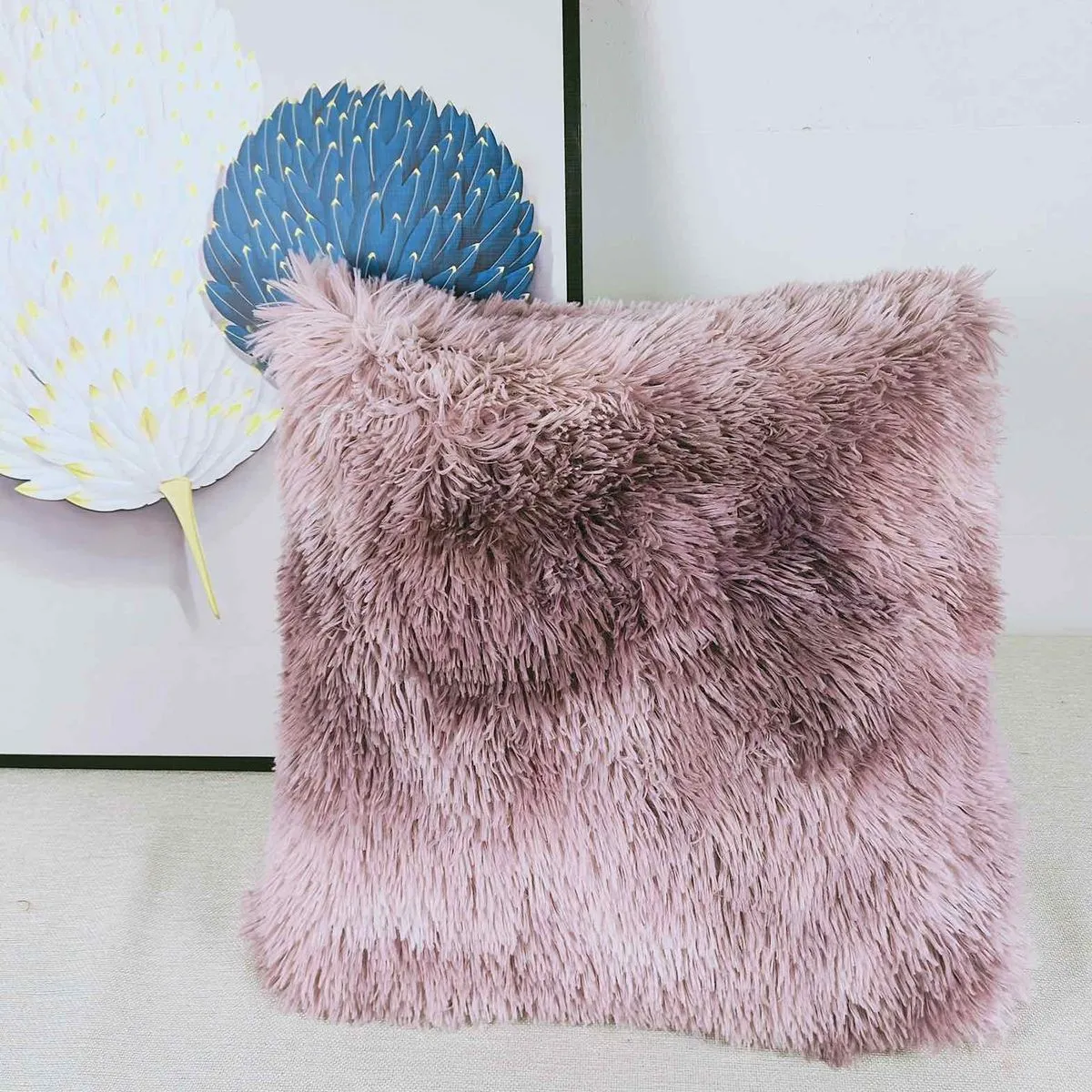 Poszewki na poduszkę 40x40 cm szare futerko