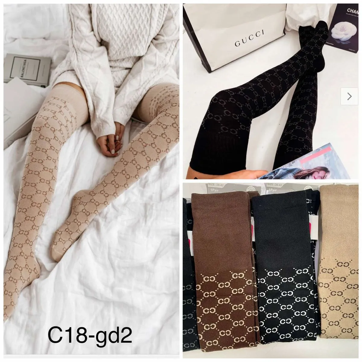 Skarpetki Damskie Gucci wzór C18-gd2