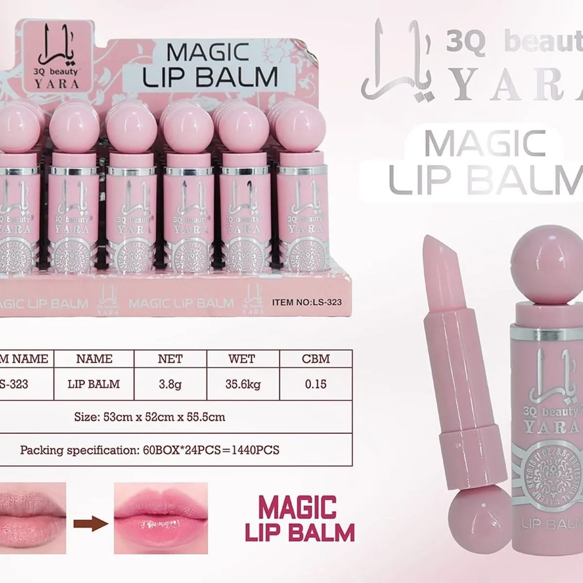 Balsam do ust Yara Magic Lip Balm różowy LG-932