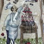 Ścierki do Kuchni 40/60 z motywem kucharza i ciasta