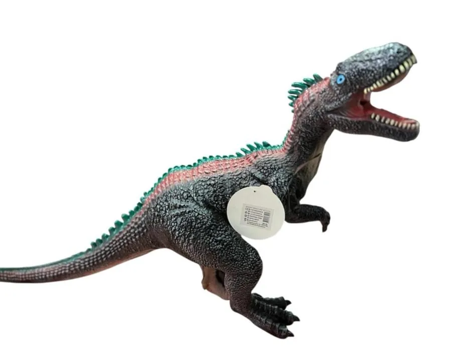 Zabawka dinozaur 70cm zielony z czerwonymi akcentami