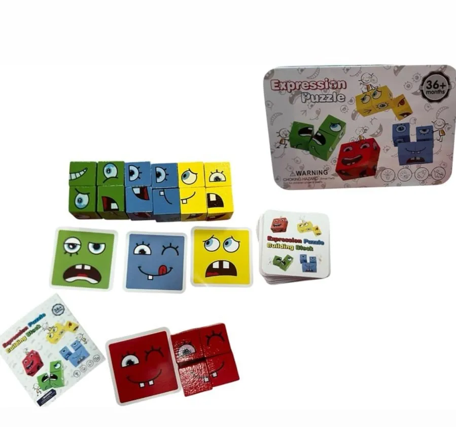 Expression Puzzle - układanka z kostkami emocji 36 elementów
