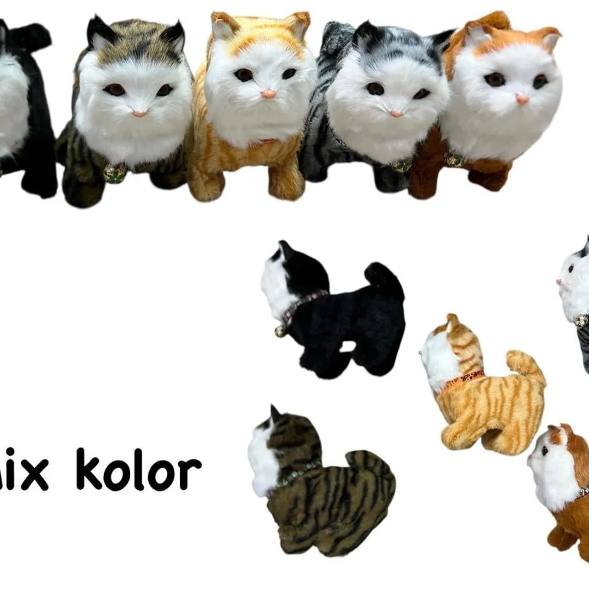 Maskotki kotki na baterie mix kolorów