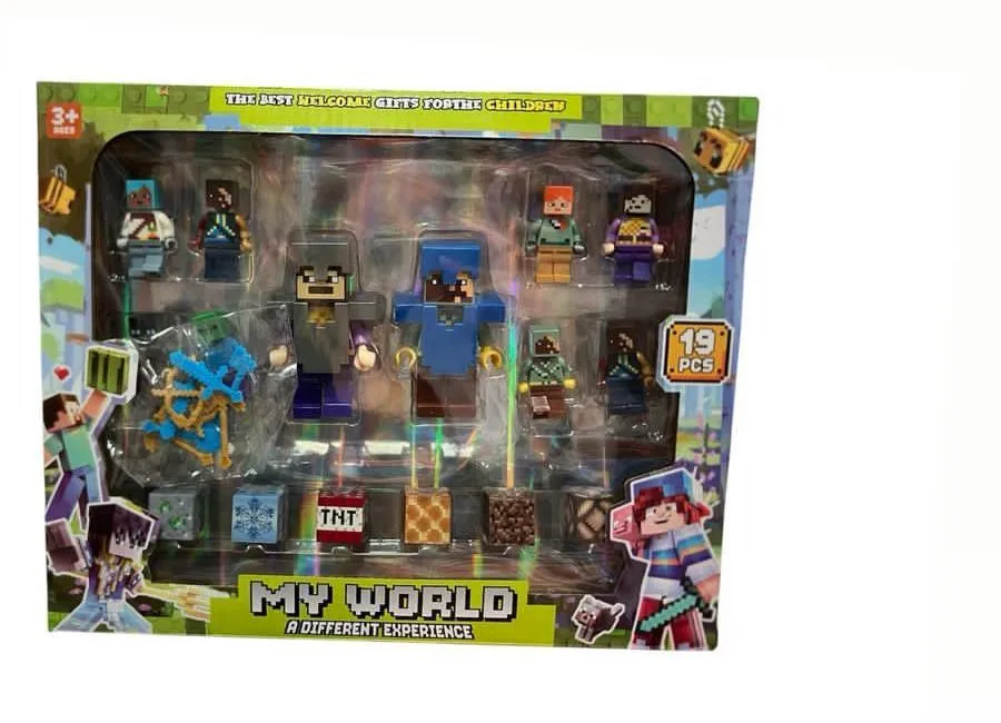 Zabawki My World 19PCS - zestaw figurek z blokami