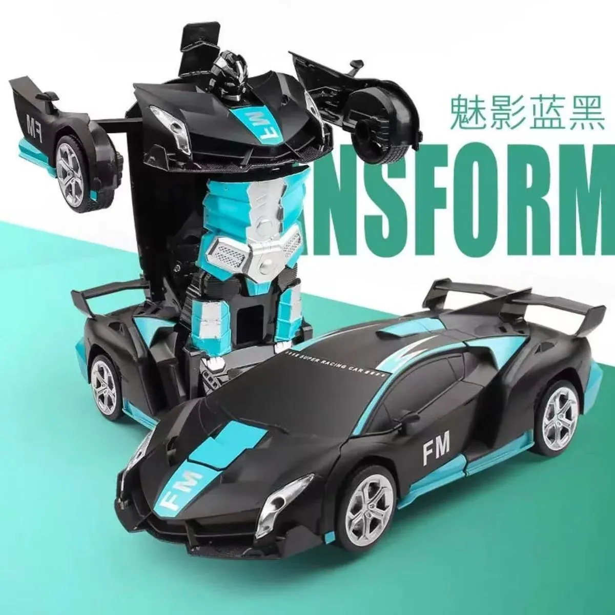Sterowany Samochód Transformer Czarno-Niebieski