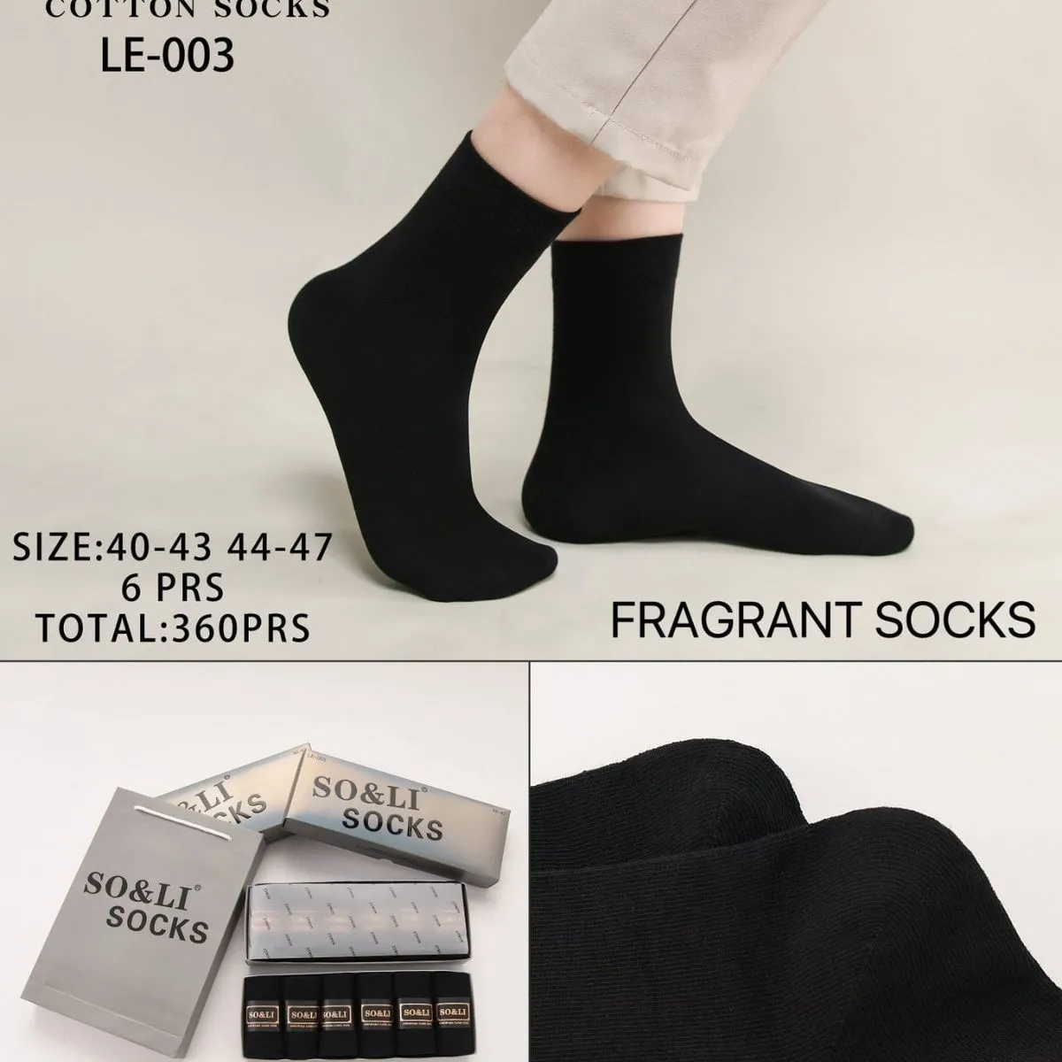 Zestaw Prezent Skarpetki Męskie SO&LI Cotton Fragrant 6 par