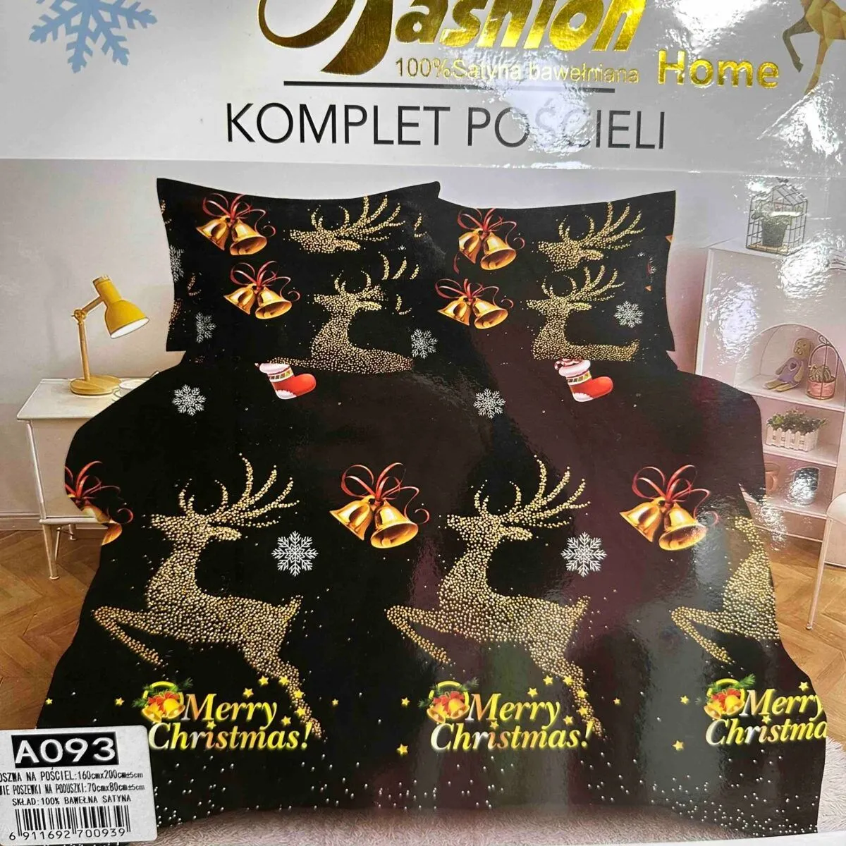 Komplet Pościel 3CZ 160/200 Fashion Home Merry Christmas