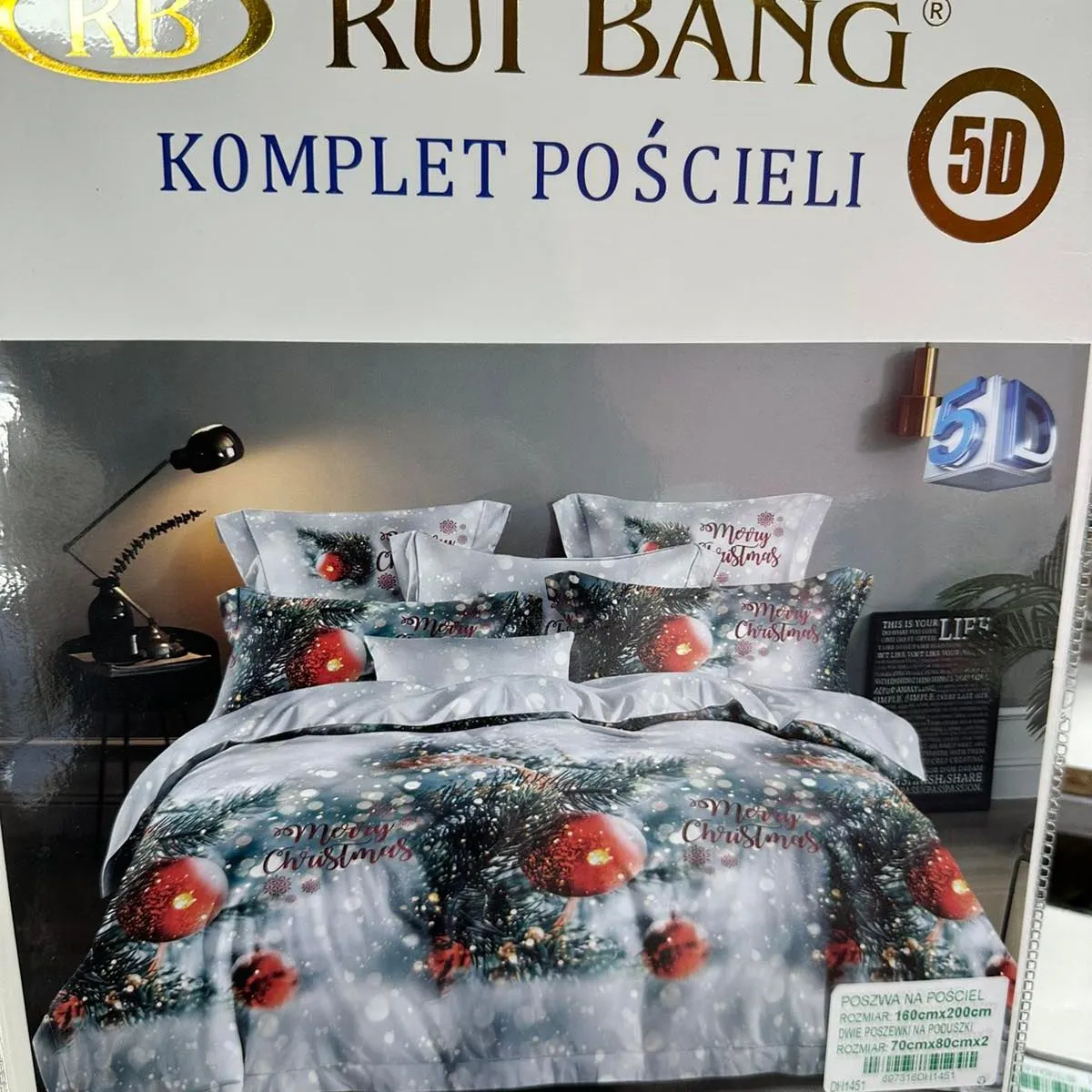 Komplet Pościeli Rui Rui Bang 160/200 3cz Świąteczny