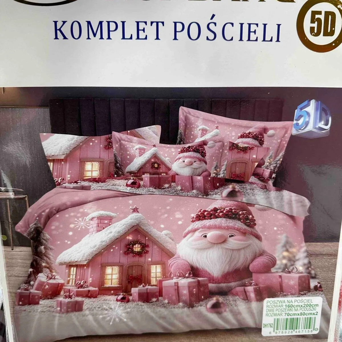 Komplet Pościeli 3cz 160/200 RUI BANG świąteczny 50D