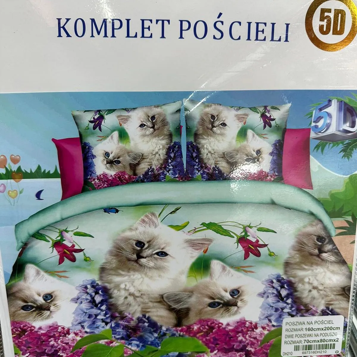 Komplet Pościeli 3D 160/200 Koty RB Rui Rui Bang