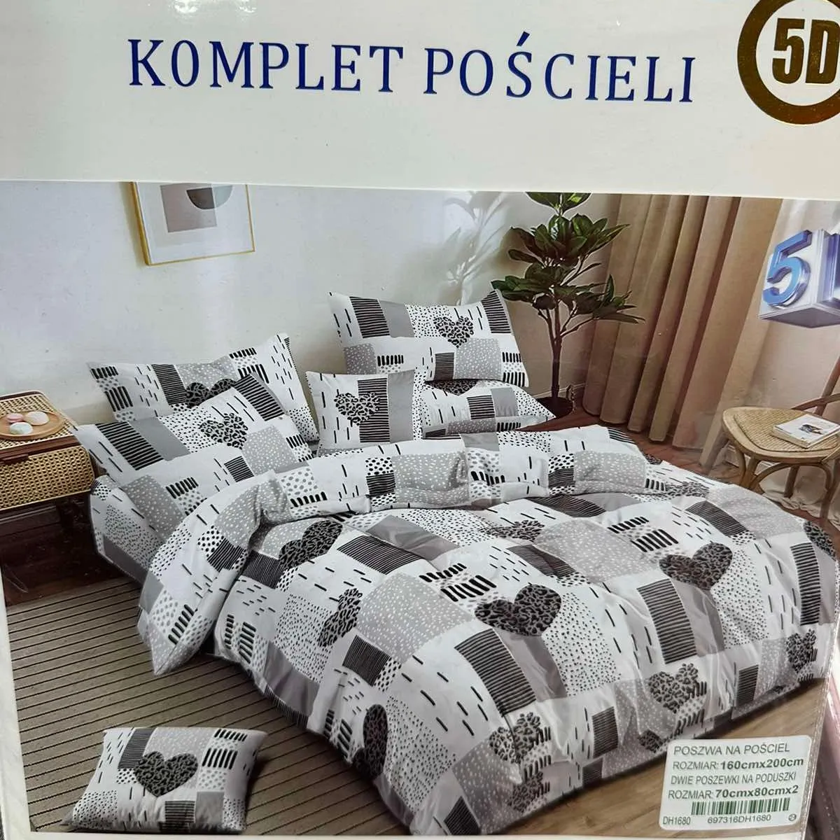 Komplet Pościeli 5cz Rui Bang 160/200 szary