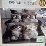 Komplet Pościeli 5D 160/200 Rui Bang kotki szare
