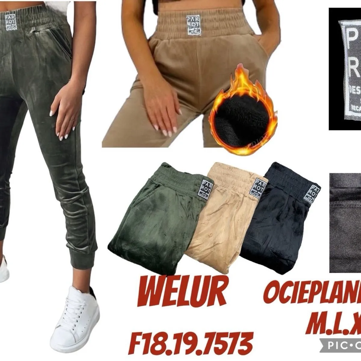 Spodnie Welurowe Damskie Ocieplane M-L-XL-2XL F18.97573
