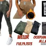 Spodnie Welurowe Damskie Ocieplane M-L-XL-2XL F18.97573