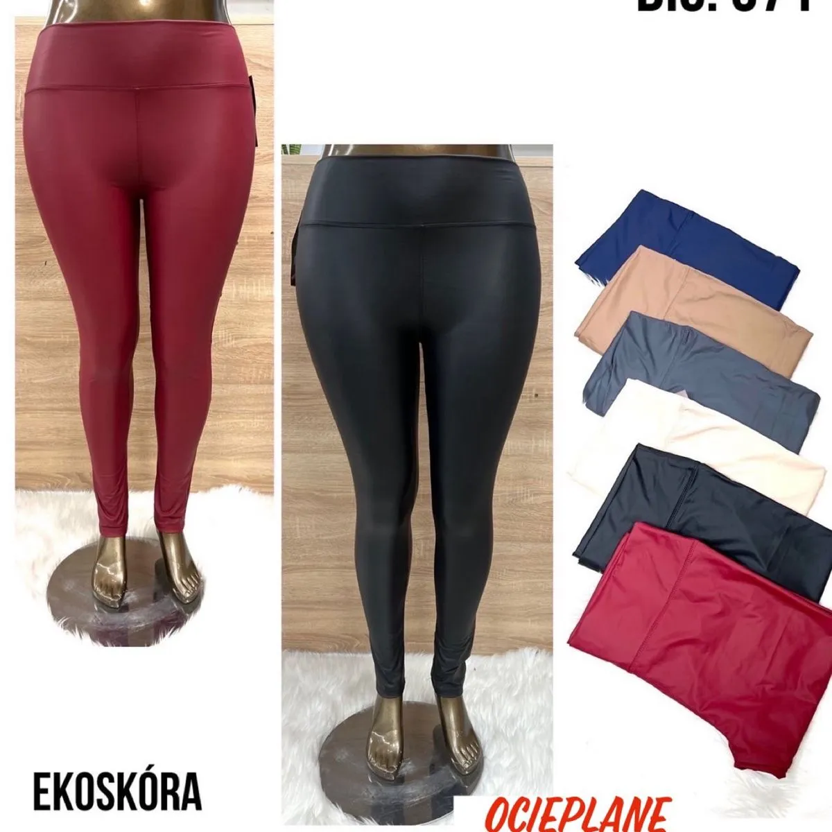 Leggingsy damskie BIG.571 ekoskóra XL/XXL-5XL