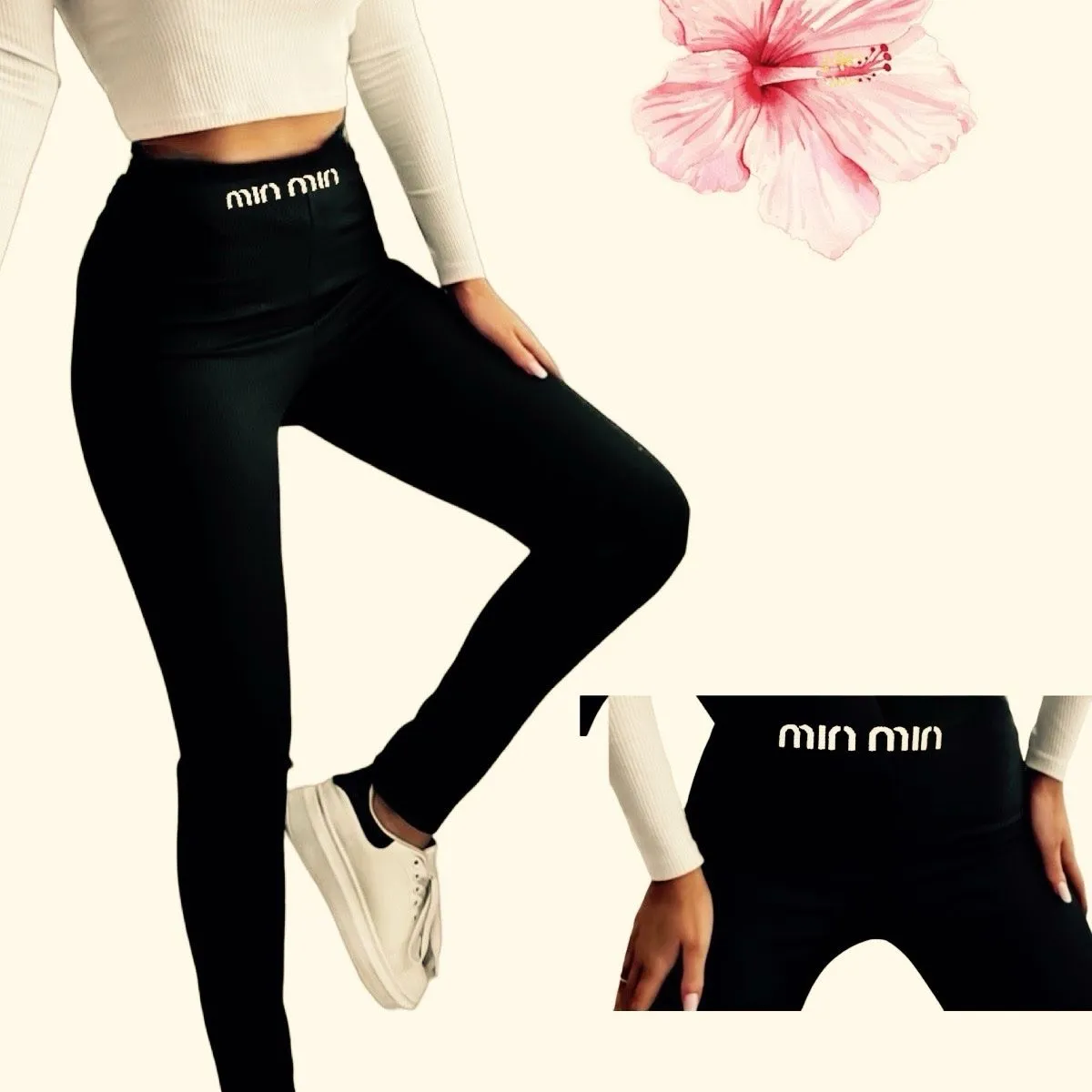 Legginsy damskie czarne MIN MIN S-3XL