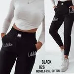 Legginsy damskie czarne M-5XL bawełna 026