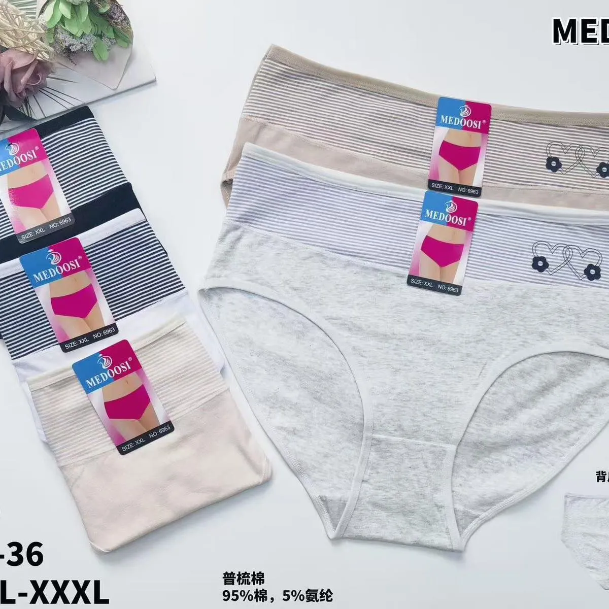 Majtki damskie MEDOOSE 3-6 szt XL-XXL-XXL