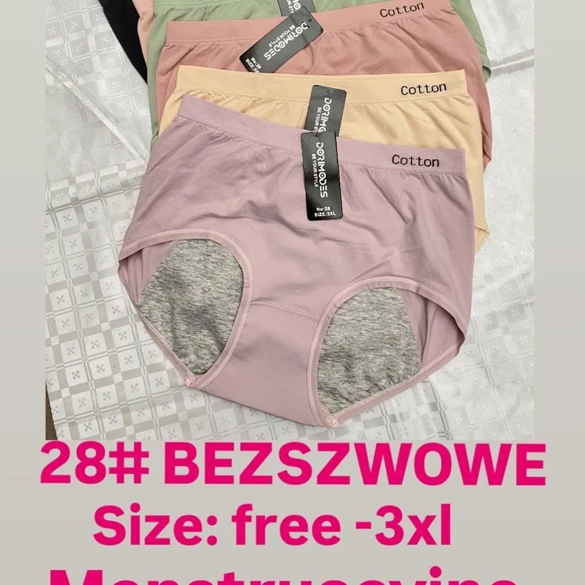 Bielizna menstruacyjna damska 28+ cm free-3XL bezzszywowa