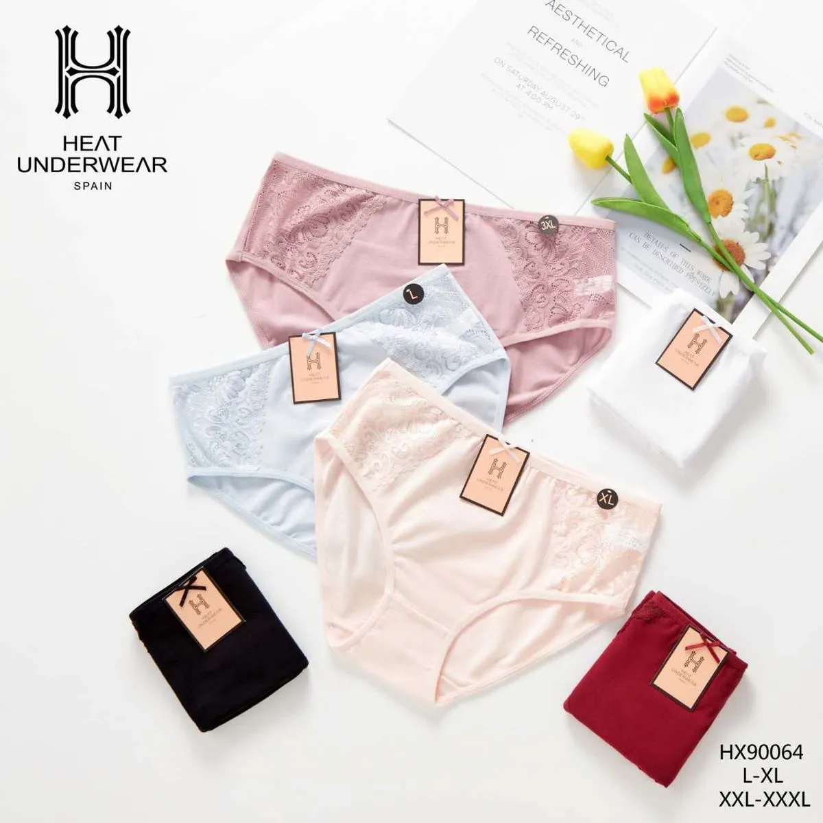 Majtki damskie Heat Underwear koronkowe L-XXL
