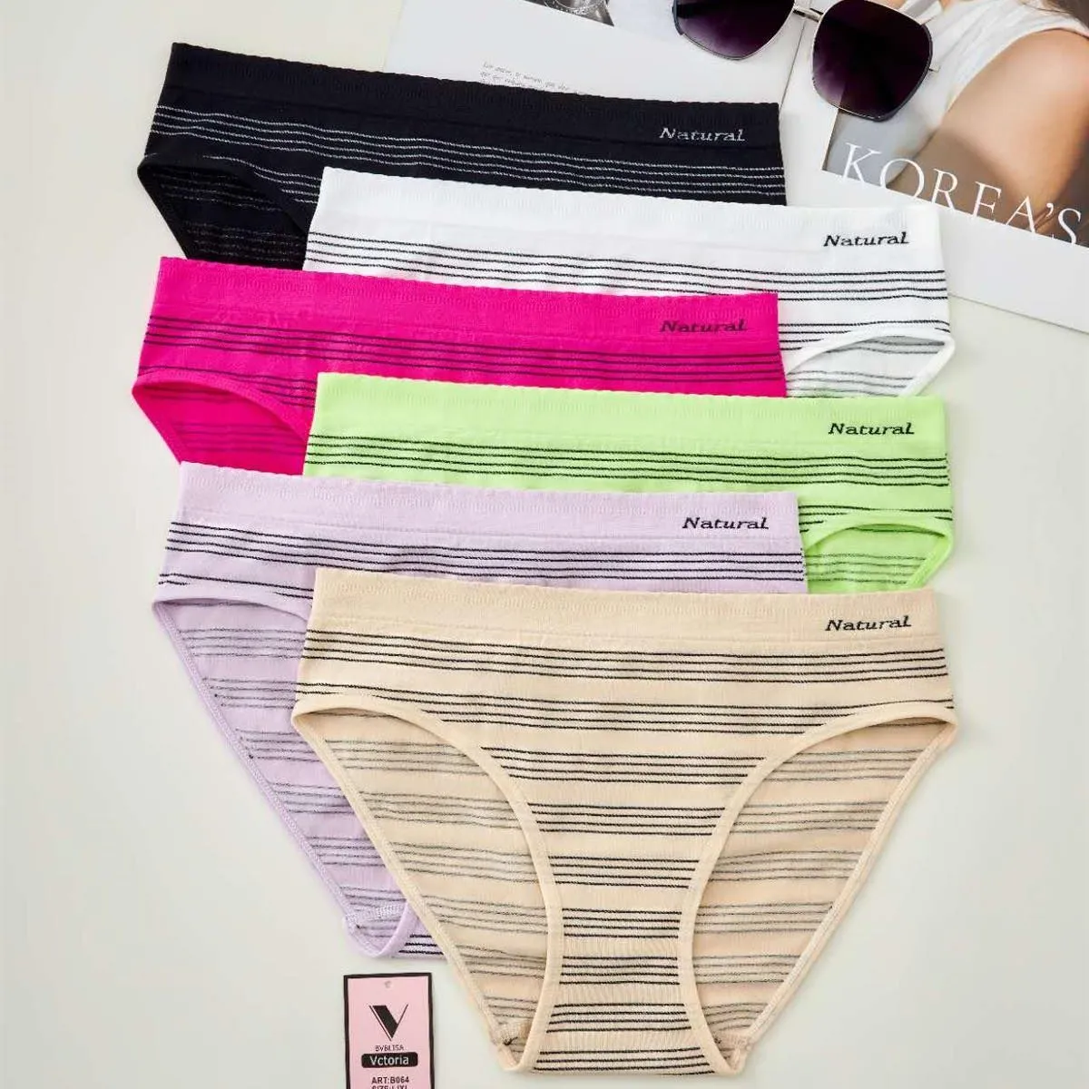 Majtki damskie BVBLISA Natural szare/czarne/beżowe/różowe/zielone S-XXL