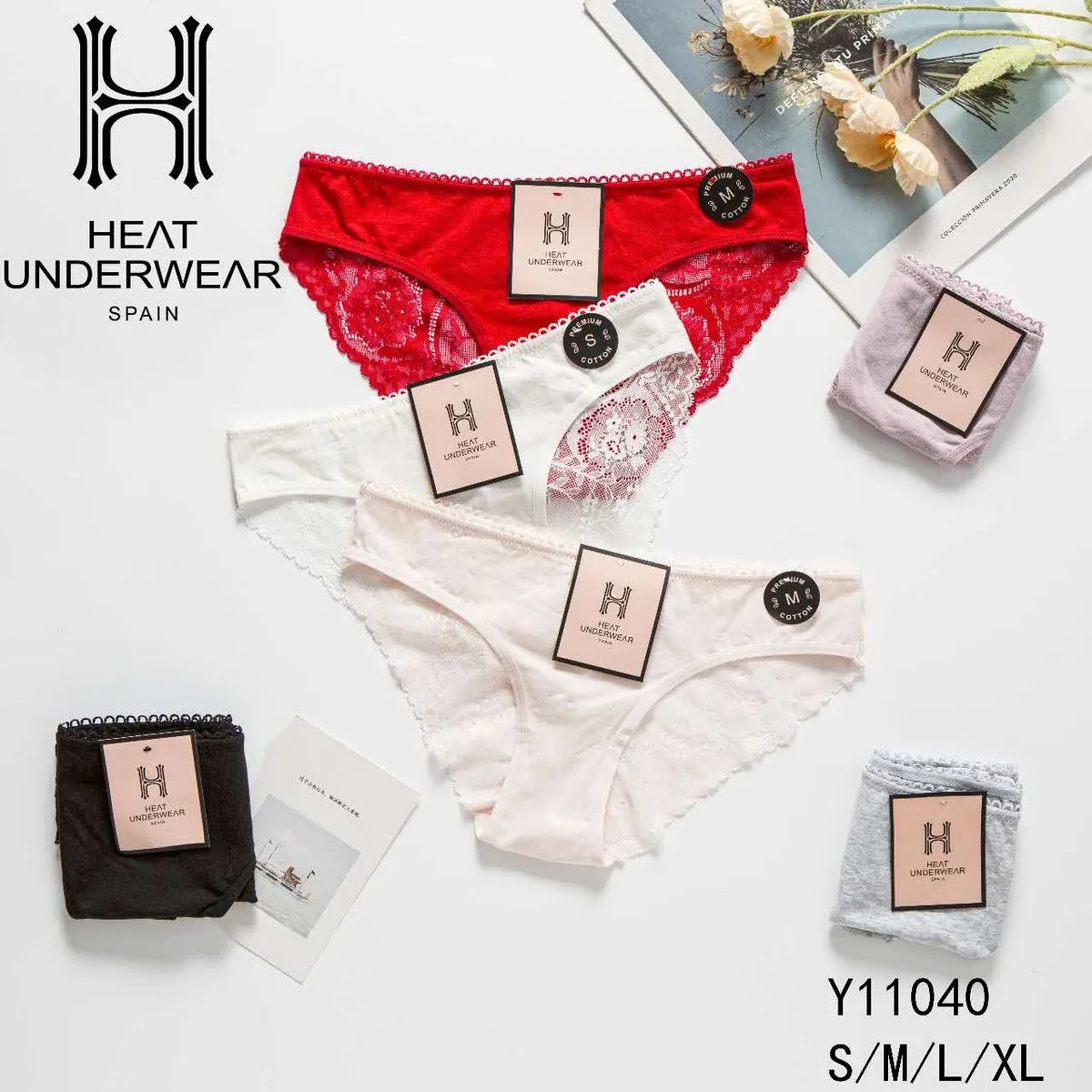 Heat Underwear Majtki Damskie Koronkowe S/M/L/XL Y111040