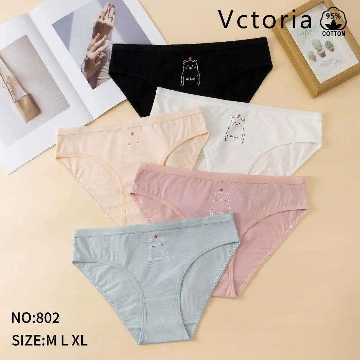 Majtki damskie Victoria 95% bawełna NO-802 M/XL