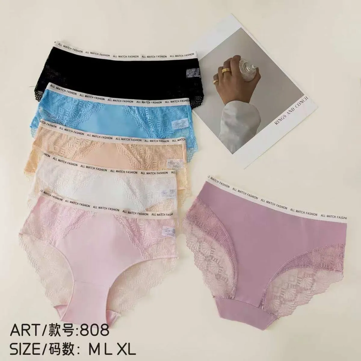 Majtki damskie koronkowe ART 808 ML XL 5 kolorów