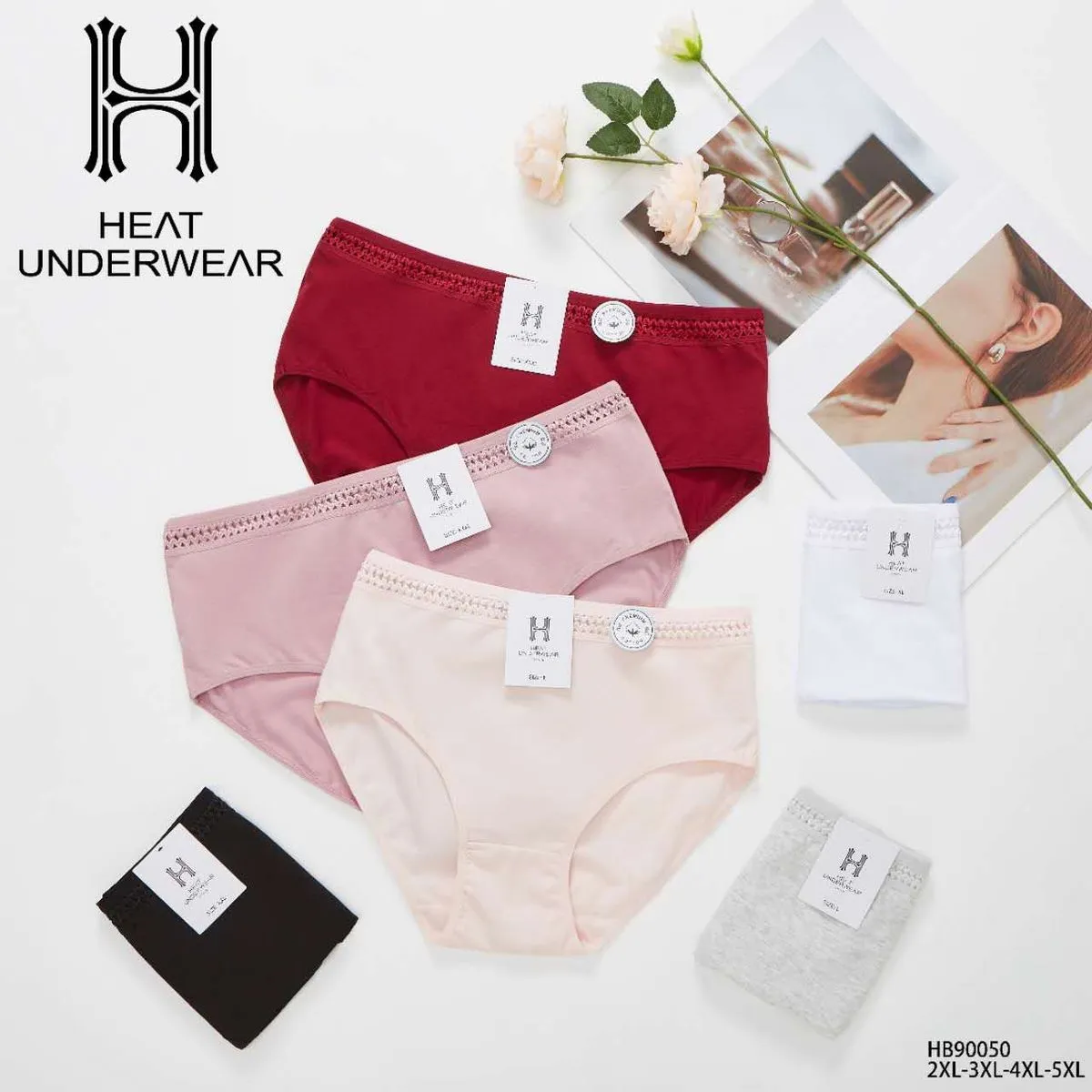 Majtki damskie Heatwear XL, zestaw 6 kolorów