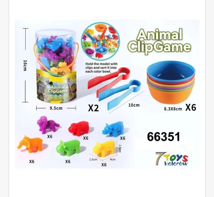 Zabawka Animal Clipgame sortowanie zwierząt z klamrami