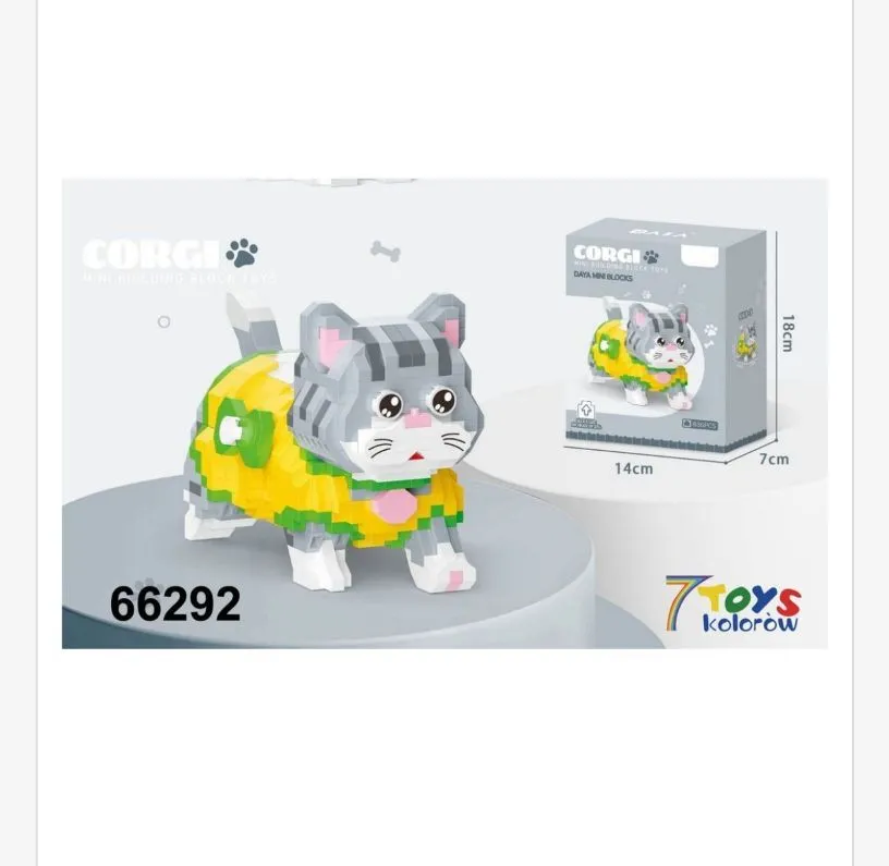 Zestaw klocków Kocia Corgi 14cm x 7cm x 16cm