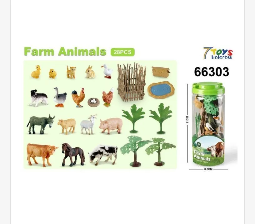 Zabawki Farm Animals 28 szt figurki zwierząt 6,5 cm