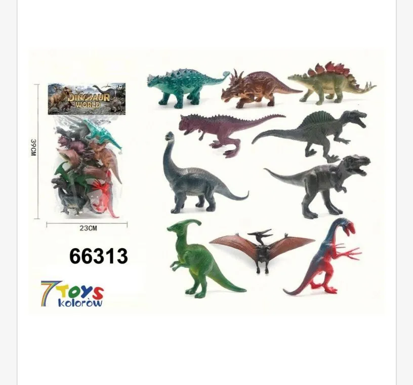 Zestaw figurek dinozaurów Dinosaur World 23 cm, 12 szt